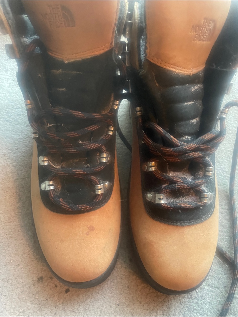 The North Face Men's Tan and Black Lace-Up Hiking Boots